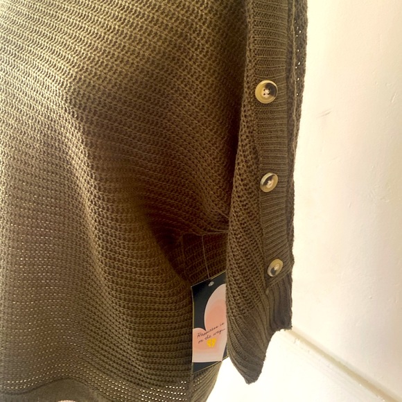 MATERNITY LOVE PULLOVER BUTTON DOLMAN SLEEVE KNIT SWEATER SIZE XL 🌟NWT🌟 - Picture 4 of 13